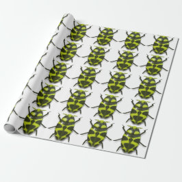 Bijeninsecteninsect schattige groene zwarte zwarte cadeaupapier