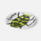 Bijeninsecteninsect schattige zwarte groen papieren bordje (Gekanteld)