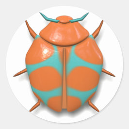 Bijeninsecteninsecten schattig blauwgroen sinaasap ronde sticker