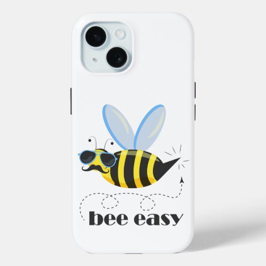 Bijenkarakter met snor zonnebril Bee Easy Case-Mate iPhone Case (Achterkant)