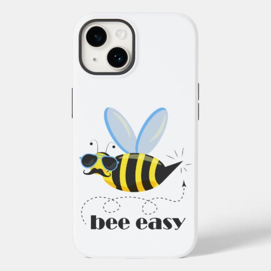 Bijenkarakter met snor zonnebril Bee Easy Case-Mate iPhone Case (Achterkant)