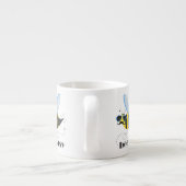 Bijenkarakter met snor zonnebril Bee Easy Espresso Kop (Achterkant)