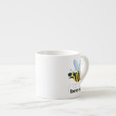 Bijenkarakter met snor zonnebril Bee Easy Espresso Kop (Voorkant rechts)