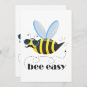 Bijenkarakter met snor zonnebril Bee Easy Feestdagenkaart (Voorkant / Achterkant)