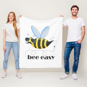 Bijenkarakter met snor zonnebril Bee Easy Fleece Deken