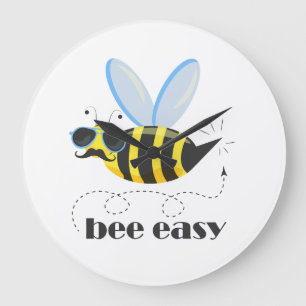 Bijenkarakter met snor zonnebril Bee Easy Grote Klok