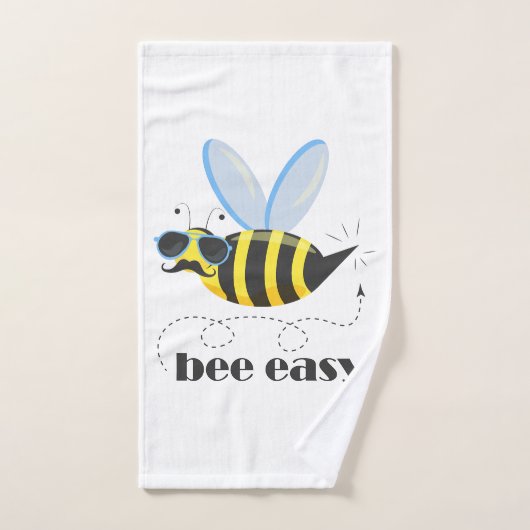 Bijenkarakter met snor zonnebril Bee Easy Handdoek (Handdoek)