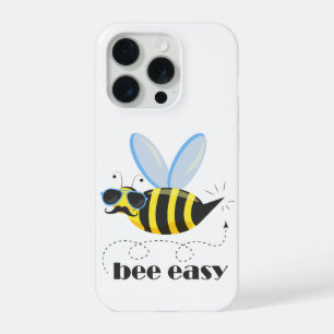 Bijenkarakter met snor zonnebril Bee Easy iPhone 15 Pro Case