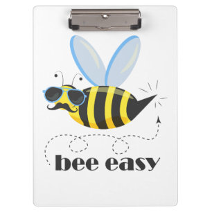 Bijenkarakter met snor zonnebril Bee Easy Klembord
