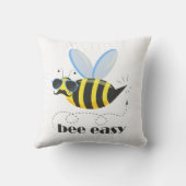 Bijenkarakter met snor zonnebril Bee Easy Kussen (Achterkant)