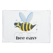 Bijenkarakter met snor zonnebril Bee Easy Kussensloop (Achterkant-Links)