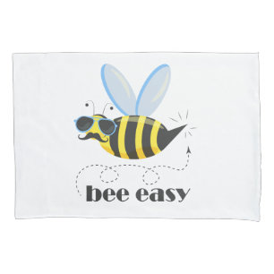 Bijenkarakter met snor zonnebril Bee Easy Kussensloop