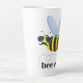 Bijenkarakter met snor zonnebril Bee Easy Latte Mok (Voorkant)