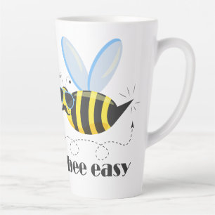Bijenkarakter met snor zonnebril Bee Easy Latte Mok