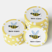 Bijenkarakter met snor zonnebril Bee Easy Poker Chips (Opstapeling)