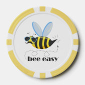 Bijenkarakter met snor zonnebril Bee Easy Poker Chips (Voorkant)