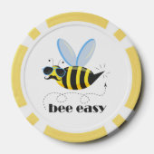 Bijenkarakter met snor zonnebril Bee Easy Poker Chips (Achterkant)