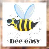 Bijenkarakter met snor zonnebril Bee Easy Raamsticker (Vel 2)