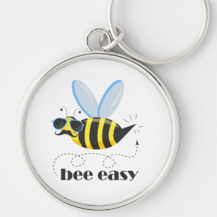 Bijenkarakter met snor zonnebril Bee Easy Sleutelhanger