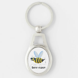 Bijenkarakter met snor zonnebril Bee Easy Sleutelhanger