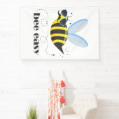 Bijenkarakter met snor zonnebril Bee Easy Spandoek (Insitu)