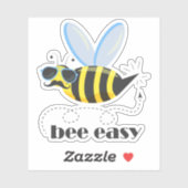 Bijenkarakter met snor zonnebril Bee Easy Sticker (Vel)