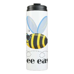 Bijenkarakter met snor zonnebril Bee Easy Thermosbeker