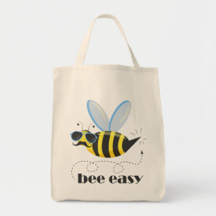 Bijenkarakter met snor zonnebril Bee Easy Tote Bag