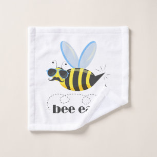 Bijenkarakter met snor zonnebril Bee Easy Washandje