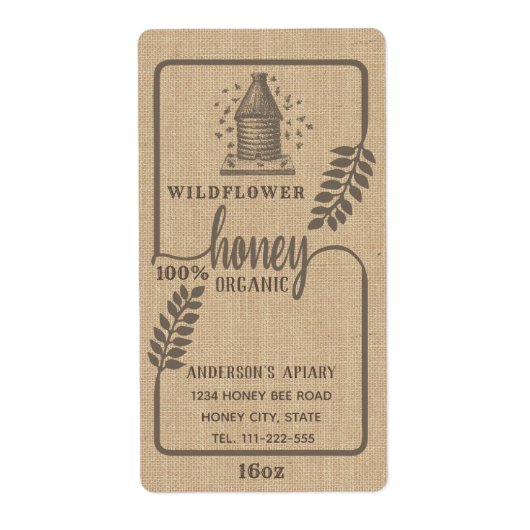 bijenkast voor bijenkorven etiket (Voorkant)