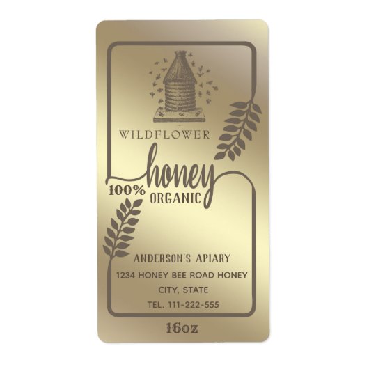  bijenkast voor goudhoningbijenkast etiket (Voorkant)