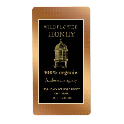 bijenkast voor goudhoninghoning etiket (Voorkant)
