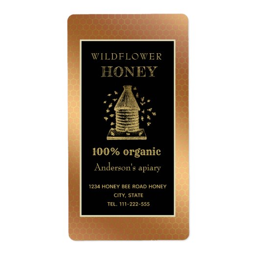  bijenkast voor goudhoninghoning etiket (Voorkant)