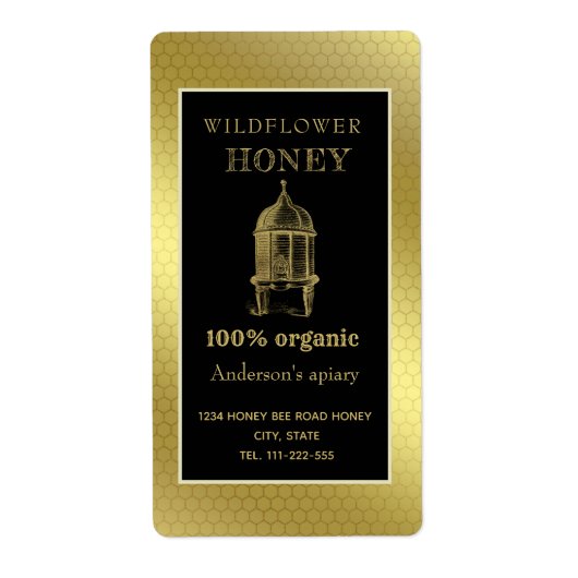  bijenkast voor goudhoninghoning etiket (Voorkant)