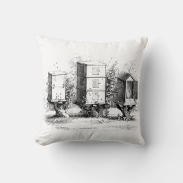  bijenkasten kussen kussen zwart, wit