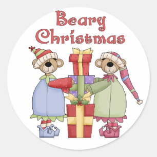 Bijenkerstcadeautjes Ronde Sticker
