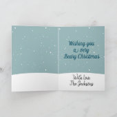 Bijenkerstmis met cartoon polair beer kaart (Binnen)