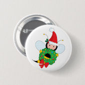 Bijenkerstmis Ronde Button 5,7 Cm (Voorkant /achterkant)