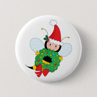 Bijenkerstmis Ronde Button 5,7 Cm