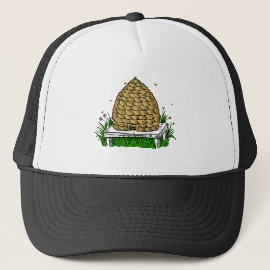 bijenkleur trucker pet (Voorkant)