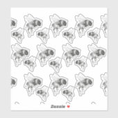 Bijenknieën in zwart-wit sticker (Vel)