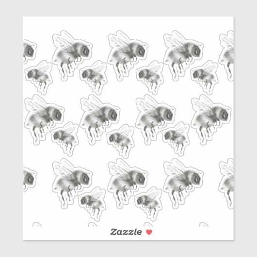 Bijenknieën in zwart-wit sticker (Vel)