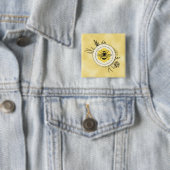 Bijenknop Vierkante Button 5,1 Cm (In situ)