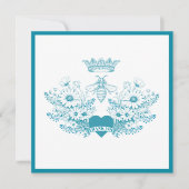 bijenkoningin | Crown Bee Blauwgroen bedankje Bedankkaart (Voorkant)