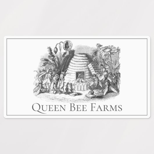 Bijenkoningin en bijenkorf Bijenhoning Bijenproduc Labels (Design 1)