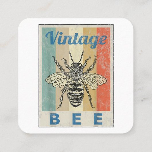 bijenkoningin honingbijenteelt vierkante visitekaartje (Achterkant)