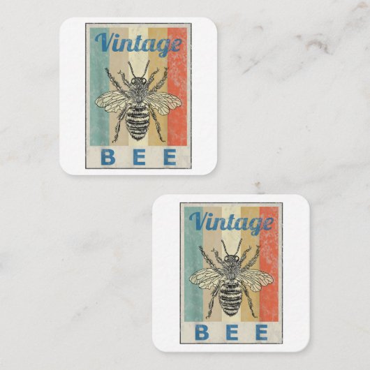 bijenkoningin honingbijenteelt vierkante visitekaartje (Voorkant / Achterkant)