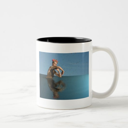 bijenkop tweekleurige koffiemok (Rechts)