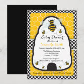 Bijenkorf Baby shower/Verjaardagsuitnodiging Kaart (Voorkant / Achterkant)