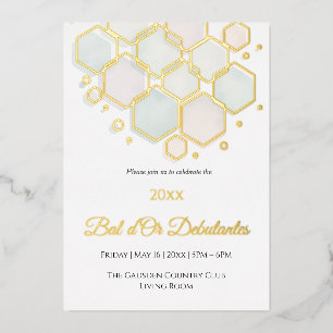 Bijenkorf Bedrijfs Elegantie Goud Geometrisch Folie Feestdagenkaart
